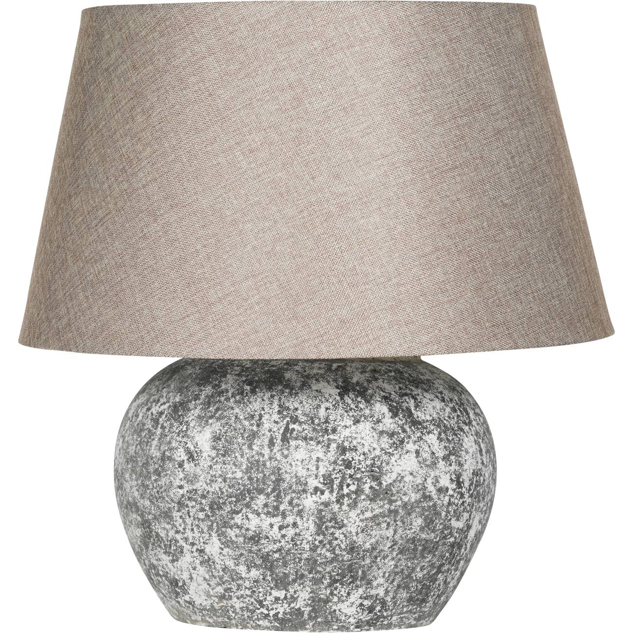 Aged Ceramic Round Table Lamp with Shade
